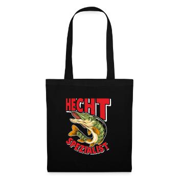 Angler Outfit HECHT SPEZIALIST Lustiges Angeln - Stoffbeutel - Schwarz - Vorne