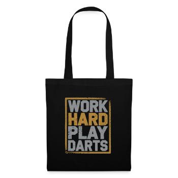 Travailler dur Jeu Fléchettes Joueur de fléchettes Sport - Sac en tissu - noir - Devant
