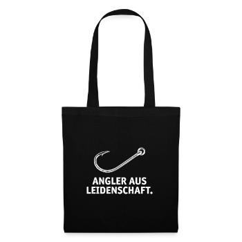ANGLER AUS LEIDENSCHAFT Angeln Hobby Fischer - Stoffbeutel - Schwarz - Vorne