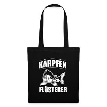 KARPFEN FLÜSTERER Lustiges Angler Geburtstags - Stoffbeutel - Schwarz - Vorne