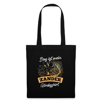 Angler DAS IST MEIN ZANDER GLÜCKSSHIRT Lustiges - Stoffbeutel - Schwarz - Vorne