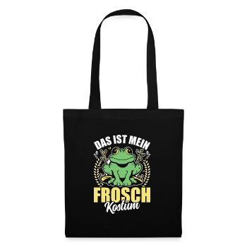 Karneval Party Frösche DAS IST MEIN FROSCHKOSTÜM - Stoffbeutel - Schwarz - Vorne