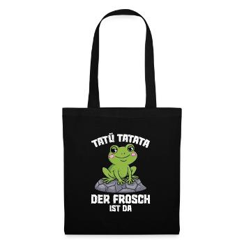 Faschings Kostüm TATÜ TATATA DER FROSCH IST DA - Stoffbeutel - Schwarz - Vorne
