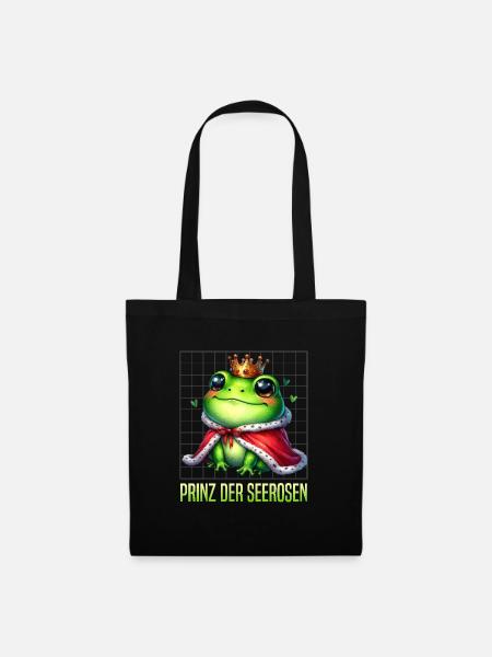 Froschkönig PRINZ DER SEEROSEN Faschings Kostüm - Stoffbeutel - Schwarz