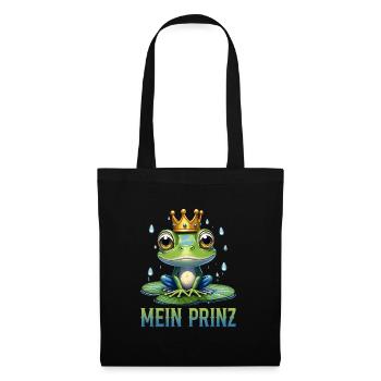 Karneval Kostüm Frosch MEIN PRINZ Lustiges - Stoffbeutel - Schwarz - Vorne