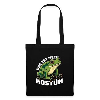 Karneval Party Frösche DAS IST MEIN FROSCHKOSTÜM - Stoffbeutel - Schwarz - Vorne