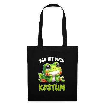 Karneval Party Frosch DAS IST MEIN FROSCH KOSTÜM - Stoffbeutel - Schwarz - Vorne