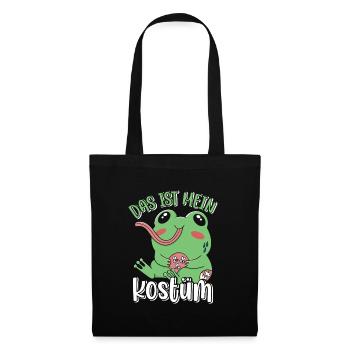 Karneval Party Frösche DAS IST MEIN FROSCHKOSTÜM - Stoffbeutel - Schwarz - Vorne