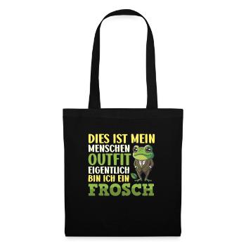 Faschings Kostüm DIES IST MEIN MENSCHEN OUTFIT - Stoffbeutel - Schwarz - Vorne