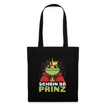Froschkostüm SCHBIN DA PRINZ Lustiges Faschings - Stoffbeutel - Schwarz - Vorne