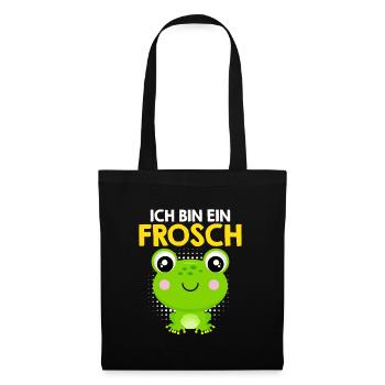 Froschkostüm ICH BIN EIN FROSCH Karneval - Stoffbeutel - Schwarz - Vorne