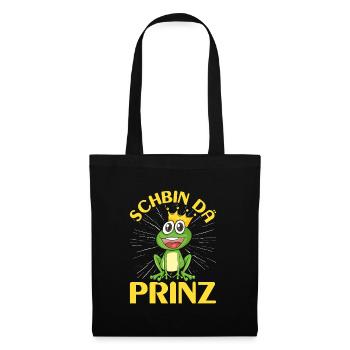 Karneval Kostüm Party SCHBIN DA PRINZ Lustiges - Stoffbeutel - Schwarz - Vorne