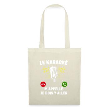 Le Karaoké M'Appelle | Soirée Karaoké Musique - Sac en tissu - nature - Devant