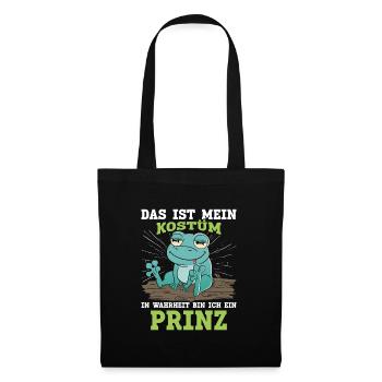 Froschkostüm DAS IST MEIN KOSTÜM BIN EIN PRINZ - Stoffbeutel - Schwarz - Vorne