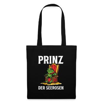 Faschings Frosch PRINZ DER SEEROSEN Lustiges - Stoffbeutel - Schwarz - Vorne