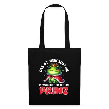 Froschkönig DAS IST MEIN KOSTÜM BIN EIN PRINZ - Stoffbeutel - Schwarz - Vorne