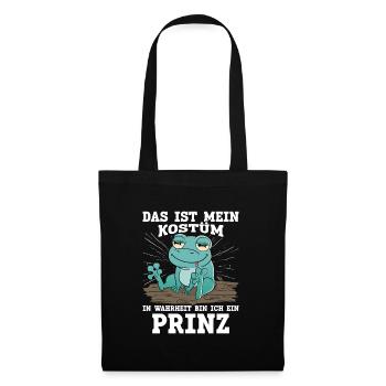 Froschkostüm DAS IST MEIN KOSTÜM BIN EIN PRINZ - Stoffbeutel - Schwarz - Vorne