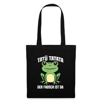 Faschings Kostüm TATÜ TATATA DER FROSCH IST DA - Stoffbeutel - Schwarz - Vorne