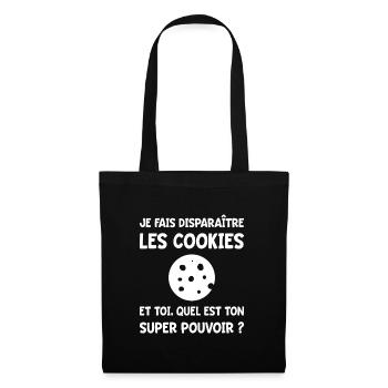 Humour Cookies Pâtisserie Gourmandise - Sac en tissu - noir - Devant