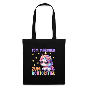 Dissertation VOM MÄRCHEN ZUM DOKTORTITEL Lustig - Stoffbeutel - Schwarz - Vorne