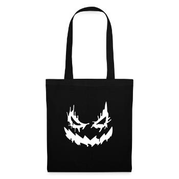 Halloween Gesicht zum fürchten - cooler Style - Stoffbeutel - Schwarz - Vorne
