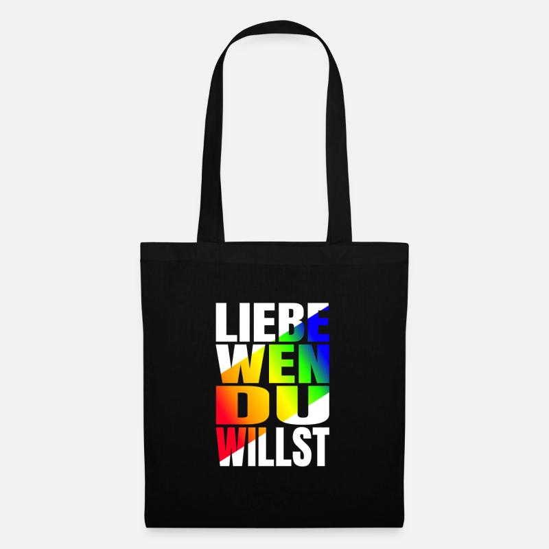 Liebe wen du willst LGBTQ+ PrideRegenbogen - Stoffbeutel - Schwarz