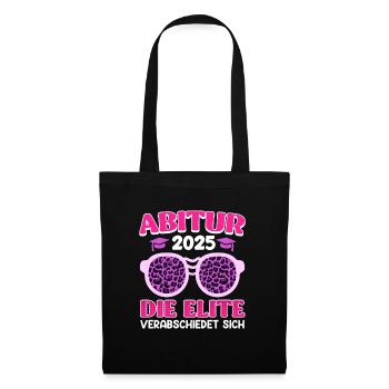 ABITUR 2025 DIE ELITE Abiturienten Lustiges - Stoffbeutel - Schwarz - Vorne