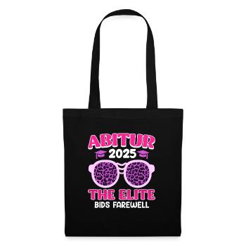 ABITUR 2025 DIE ELITE Abiturienten Lustiges - Stoffbeutel - Schwarz - Vorne