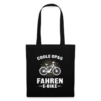 Opa COOLE OPAS FAHREN E-BIKE Lustiges E-Bike - Stoffbeutel - Schwarz - Vorne