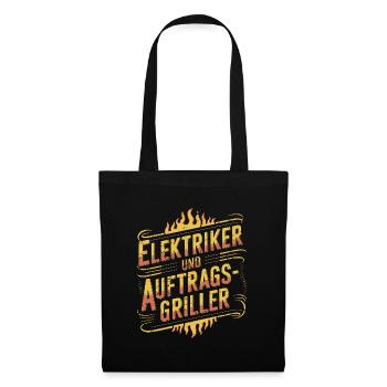 Elektriker und Auftragsgriller - Stoffbeutel - Schwarz - Vorne