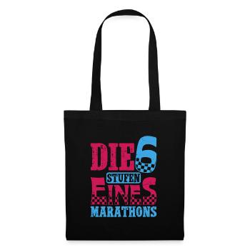 Läufer DIE 6 STUFEN EINES MARATHONS Laufen Lustig - Stoffbeutel - Schwarz - Vorne