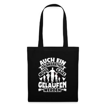 Läufer AUCH EIN HALBMARATHON MUSS GELAUFEN WERDEN - Stoffbeutel - Schwarz - Vorne