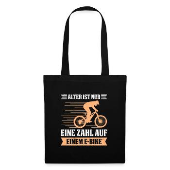 E-Bike ALTER IST NUR EINE ZAHL AUF EINEM E-BIKE - Stoffbeutel - Schwarz - Vorne