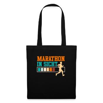 Läufer MARATHON IN SICHT Laufen Lustiges - Stoffbeutel - Schwarz - Vorne