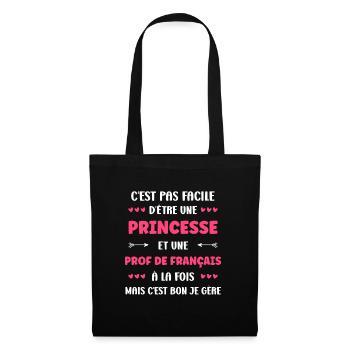 Prof de francais - Sac en tissu - noir - Devant