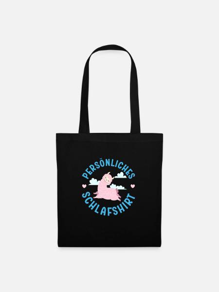Alpaka PERSÖNLICHES SCHLAFSHIRT Lama Lustiges - Stoffbeutel - Schwarz