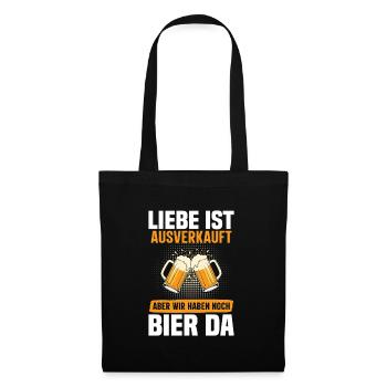 Malle LIEBE IST AUSVERKAUFT BIER IST NOCH DA - Stoffbeutel - Schwarz - Vorne