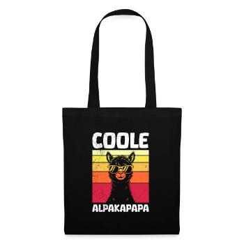 Bald Papa COOLE ALPAKAPAPA Retro Lustiges - Stoffbeutel - Schwarz - Vorne