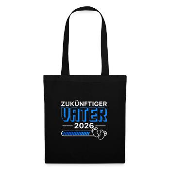 ZUKÜNFTIGER VATER 2026 Vaterschaft Lustiges - Stoffbeutel - Schwarz - Vorne