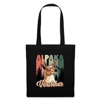 Alpaka Fan ALPAKA VERSTEHER Retro Lustig - Stoffbeutel - Schwarz - Vorne