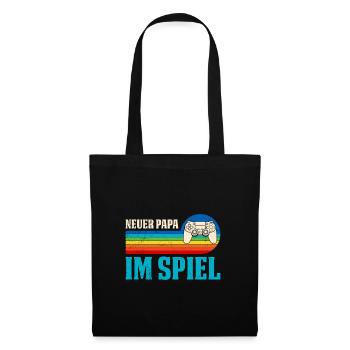 Zocker Papa NEUER PAPA IM SPIEL Retro Lustig - Stoffbeutel - Schwarz - Vorne