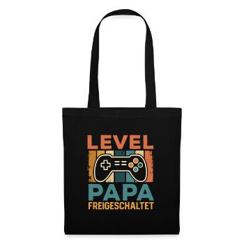Bald Papa LEVEL PAPAFREIGESCHALTET LUSTIG - Stoffbeutel - Schwarz - Vorne