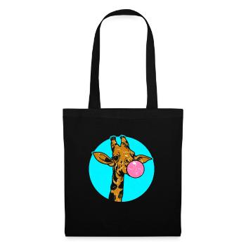 Funny giraffe with bubble gum - Tote Bag - black - Front