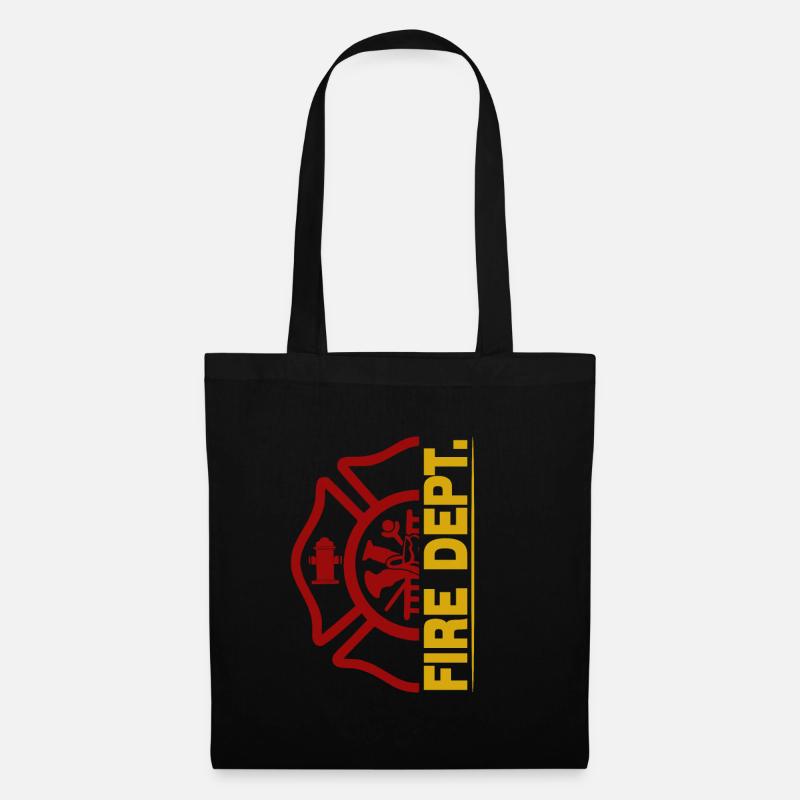 Fire Dept. - Feuerwehr - Stoffbeutel - Schwarz