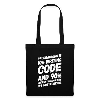 Nerd Nerdy Geek Programmeur des énonciations drôles - Sac en tissu - noir - Devant