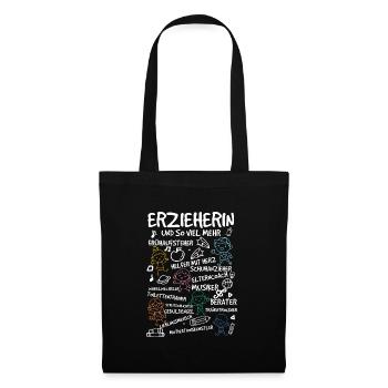 ERZIEHERIN - Kindergarten Kita Geschenkidee - Stoffbeutel - Schwarz - Vorne