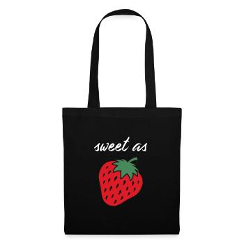 Fraise - Sac en tissu - noir - Devant