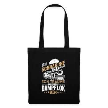 Ich Träume Dass Ich Eine Dampflok Bin Geschenk Zug - Stoffbeutel - Schwarz - Vorne