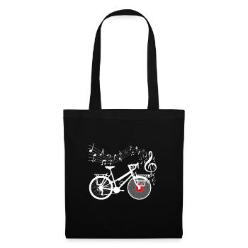 Bike Plattenspieler Vinyle Notes musicales - Sac en tissu - noir - Devant