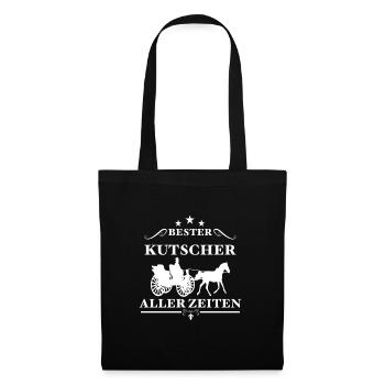 Bester Kutscher Kutsche Kutschen Gespan Geschenk - Stoffbeutel - Schwarz - Vorne